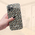 Custom Name Grey & Peach Leopard iPhone Case